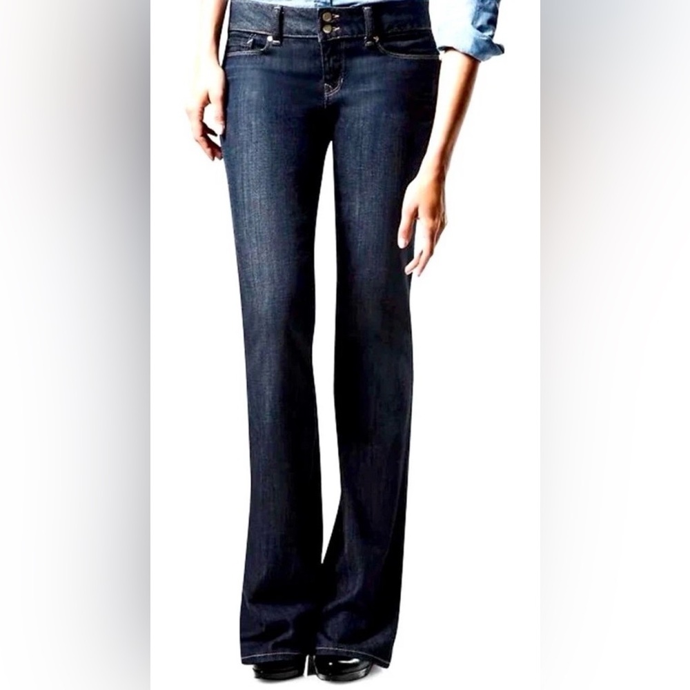GAP 1969 Perfect Boot Dark Wash Double button Jean size 31/12 ankle
